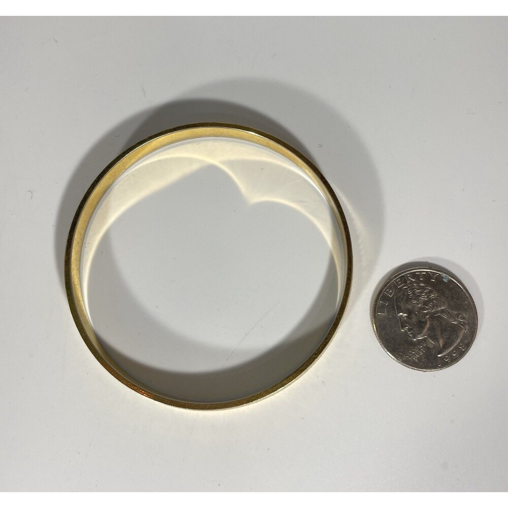 Vintage Monet Gold Plated Bangle Bracelet Etched Design Classic 1970s - Picture 5 of 5